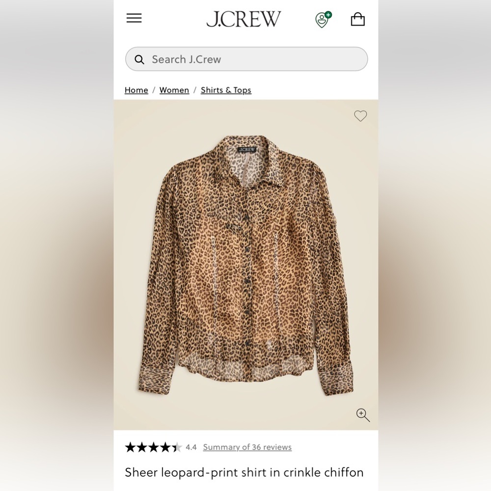J. Crew Sheer Leopard-Print Blouse